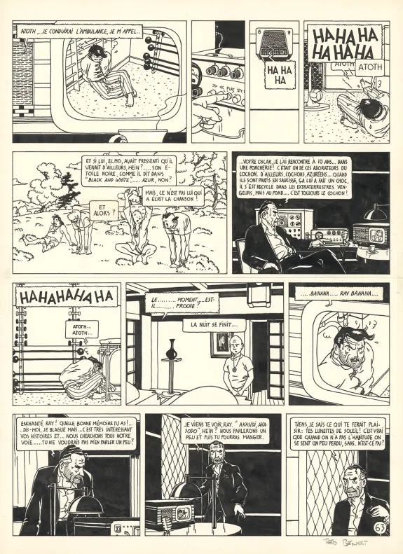 Planche noir et blanc, Ray Banana, Berceuse électrique (T.1), Ted Benoit