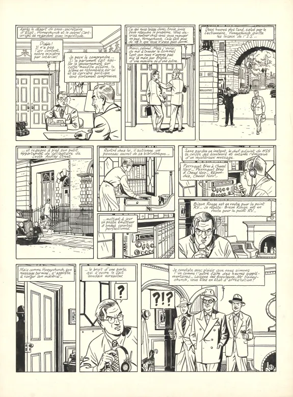 Black and white original page, Blake et Mortimer, L'Affaire Francis Blake (T.13), Ted Benoit