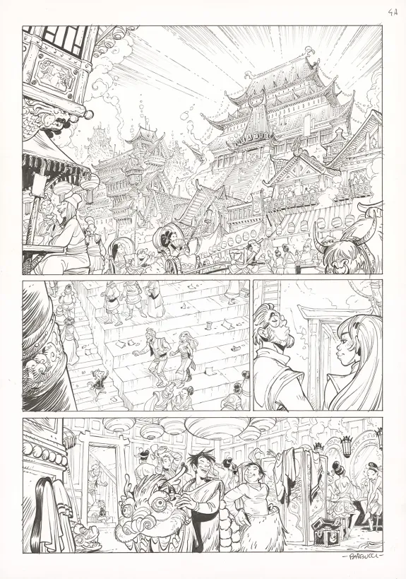 Black and white original page, Ekhö Monde miroir, Un fantôme à Pékin (T.10), Alessandro Barbucci
