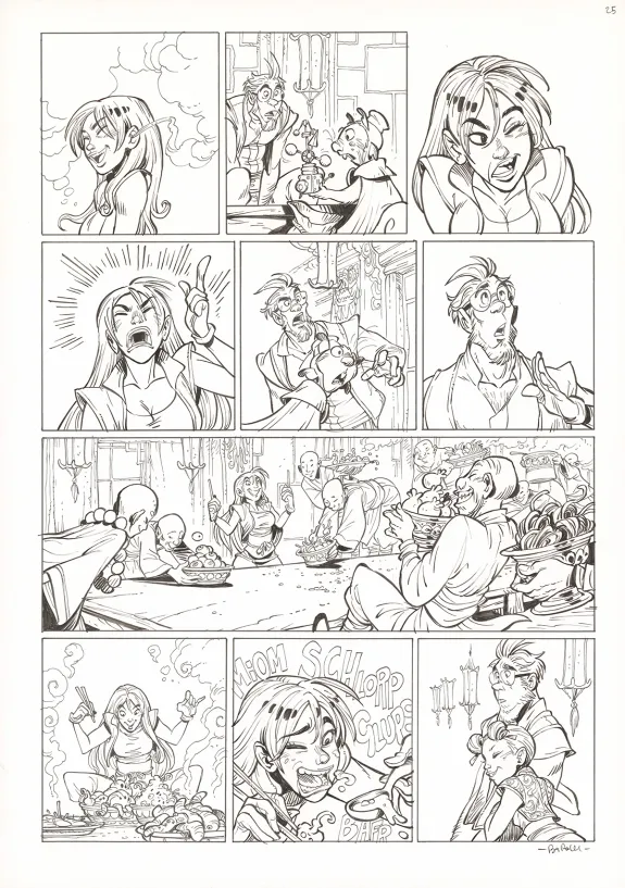 Black and white original page, Ekhö Monde miroir, Un fantôme à Pékin (T.10), Alessandro Barbucci