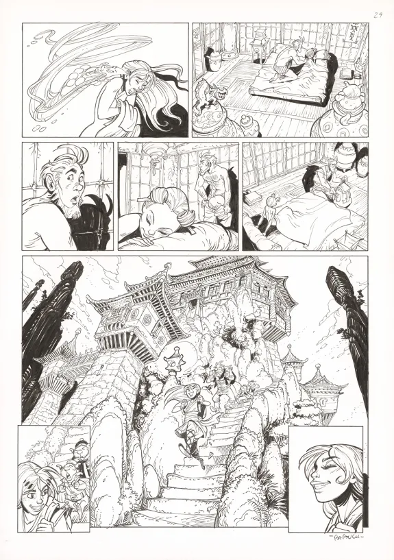 Black and white original page, Ekhö Monde miroir, Un fantôme à Pékin (T.10), Alessandro Barbucci