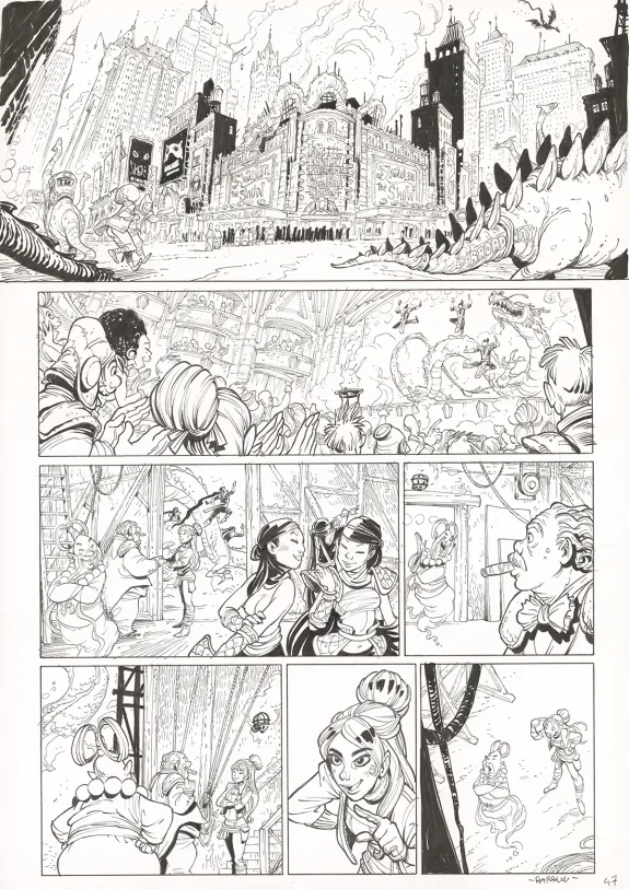 Black and white original page, Ekhö Monde miroir, Un fantôme à Pékin (T.10), Alessandro Barbucci