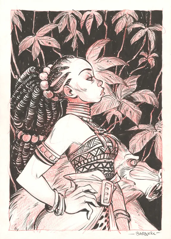 Colored illustration, Ekhö Monde miroir, Abidjan-Nairobi Express (T.9), Alessandro Barbucci
