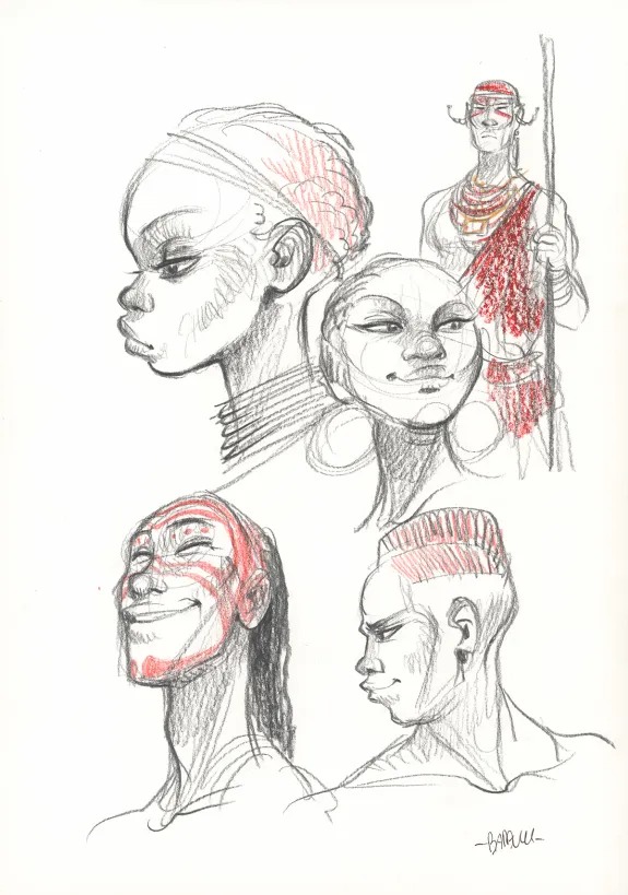 Colored illustration, Ekhö Monde miroir, Abidjan-Nairobi Express (T.9), Alessandro Barbucci