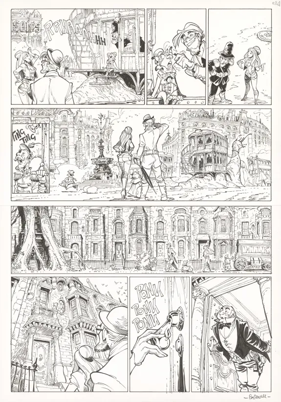 Black and white original page, Ekhö Monde miroir, Swinging London (T.7), Alessandro Barbucci