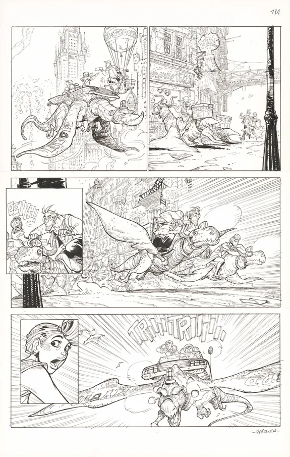 Planche noir et blanc, Ekhö Monde miroir, La Sirène de Manhattan (T.8), Alessandro Barbucci