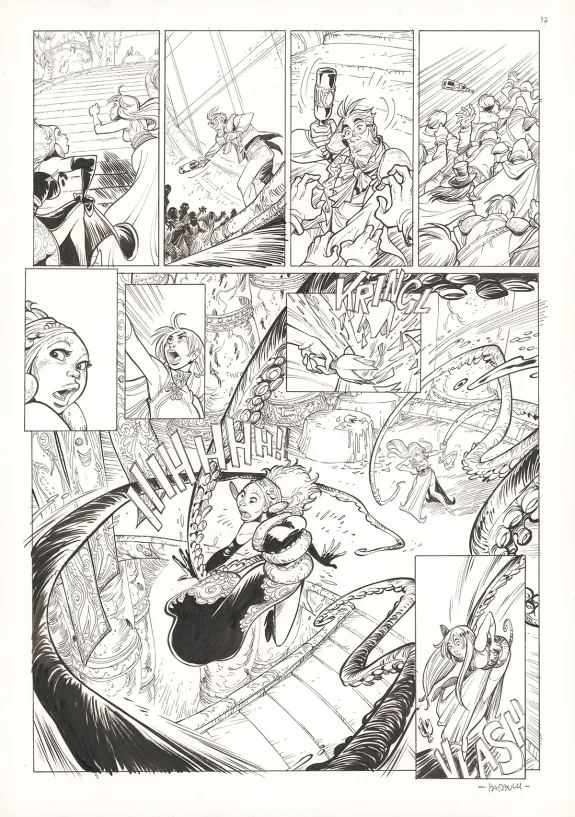 Planche noir et blanc, Ekhö Monde miroir, La Sirène de Manhattan (T.8), Alessandro Barbucci