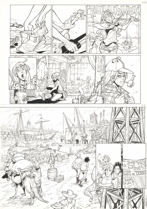 Planche noir et blanc, Ekhö Monde miroir, Swinging London (T.7), Alessandro Barbucci