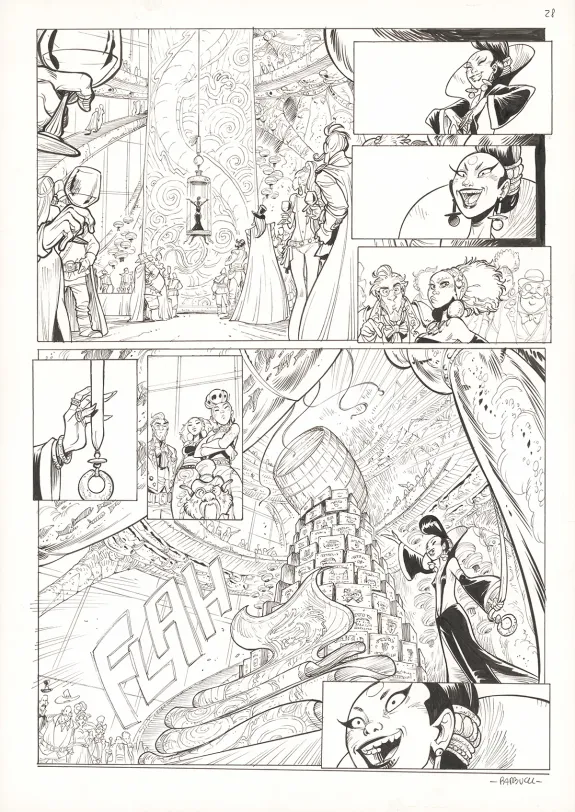 Black and white original page, Ekhö Monde miroir, La Sirène de Manhattan (T.8), Alessandro Barbucci