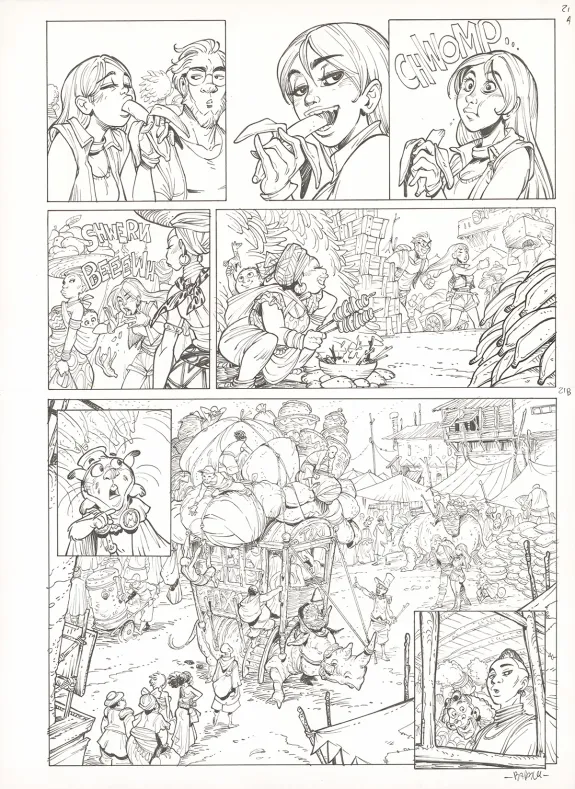 Black and white original page, Ekhö Monde miroir, Abidjan-Nairobi Express (T.9), Alessandro Barbucci