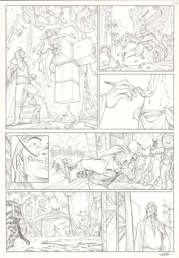 Black and white original page, Ekhö Monde miroir, Barcelona (T.4), Alessandro Barbucci