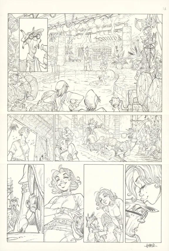 Planche noir et blanc, Ekhö Monde miroir, Hollywood Boulevard (T.3), Alessandro Barbucci