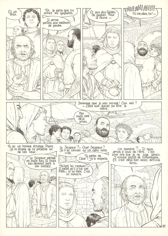 Black and white original page, Murena, La Déesse Noire (T.5), Philippe Delaby