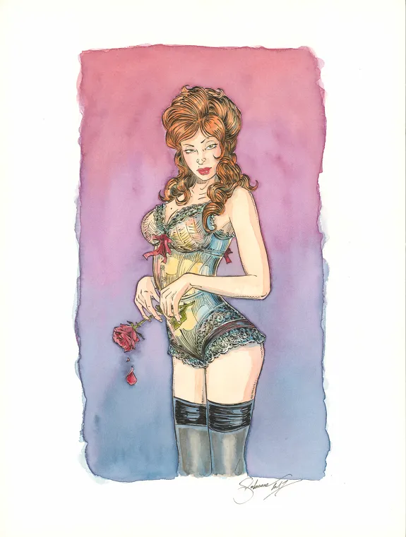 Colored illustration, L'Homme qui n'aimait pas les armes à feu, Paul Salomone