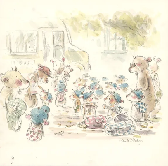 Colored illustration, Bibi, Bibi et le secret des doudous, Claude K. Dubois