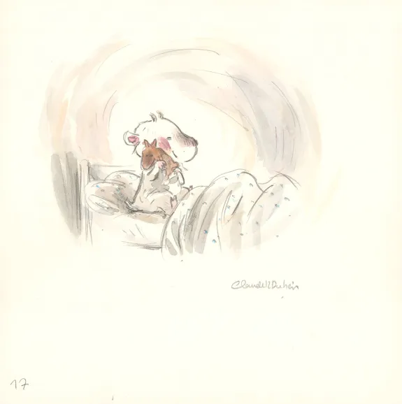 Colored illustration, Bibi, Bibi et le secret des doudous, Claude K. Dubois