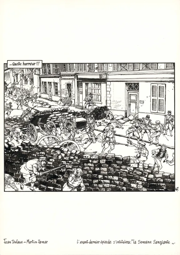 Black and white original page, Les Voleurs d'Empire, Chat qui mord (T.5), Martin Jamar