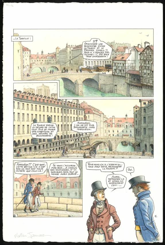 Black and white original page, Double Masque, Martin Jamar