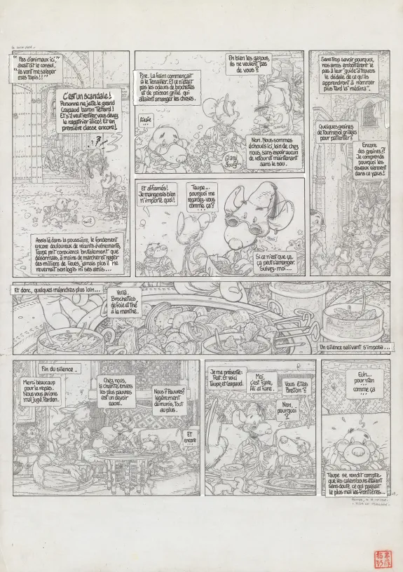 Black and white original page, Le Vent dans les Sables , Étranges Etrangers (T.2), Michel Plessix