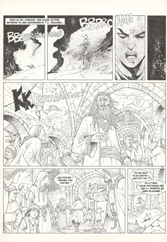 Planche noir et blanc, Croisade, Gauthier de Flandres (T.5), Philippe Xavier