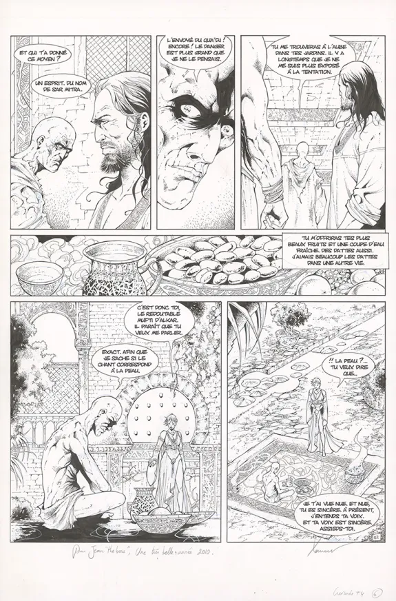 Black and white original page, Croisade, Les becs de feu (T.4), Philippe Xavier