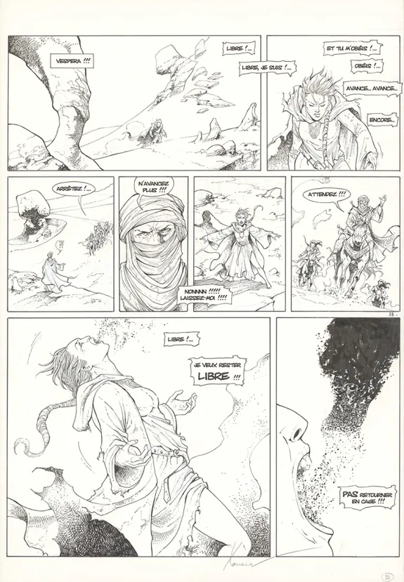 Planche noir et blanc, Croisade, Les becs de feu (T.4), Philippe Xavier