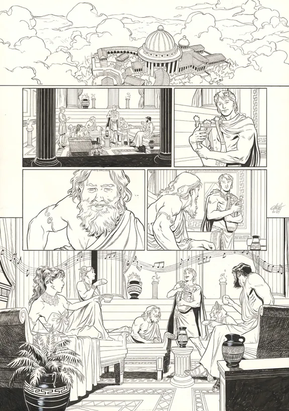 Planche noir et blanc, Apollon, Luca Erbetta