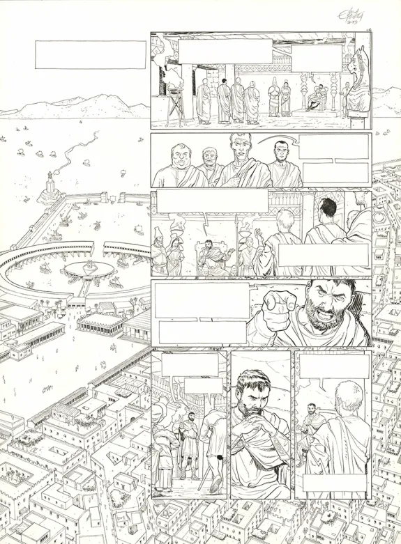 Planche noir et blanc, Roma, Vaincre et mourir (T.2), Luca Erbetta