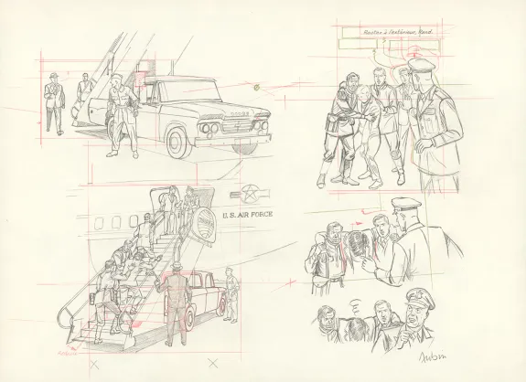 Sketch, Blake et Mortimer, Huit heures à Berlin (T.29), Antoine Aubin