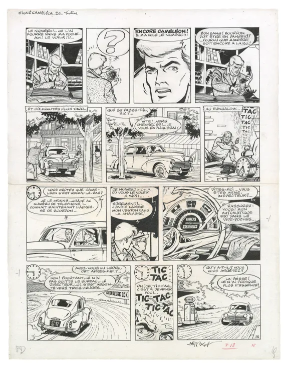 Planche noir et blanc, Ric Hochet, Traquenard au Havre (T.1),  Tibet