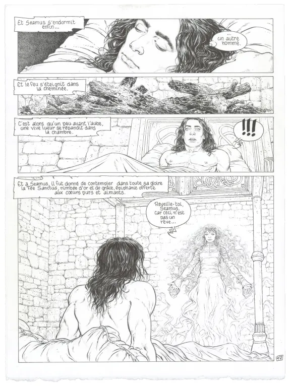 Black and white original page, Complainte des Landes Perdues, La Fée Sanctus (T.7), Philippe Delaby