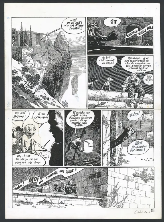 Planche noir et blanc, Dans les villages, L'anti-jôle (T.2), Max Cabanes