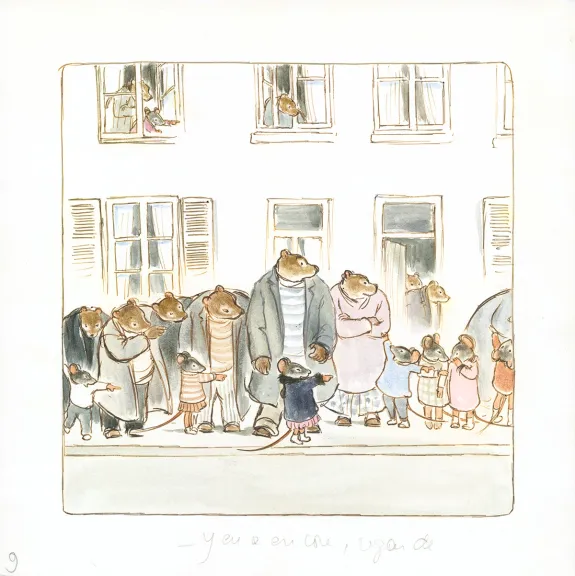 Colored illustration, Ernest et Célestine, La Fanfare, Gabrielle Vincent