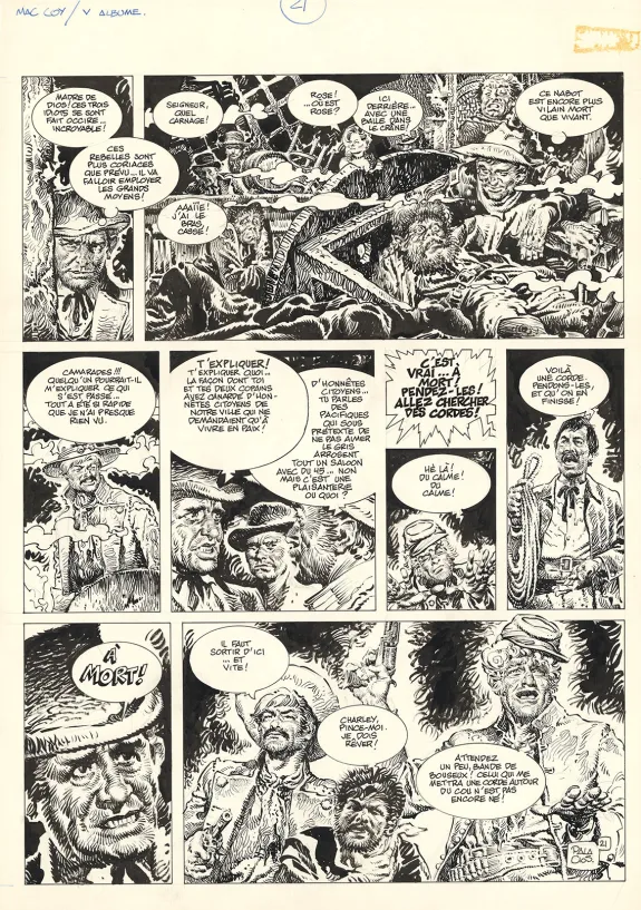 Black and white original page, Mac Coy, Wanted Mac Coy (T.5), Antonio Hernandez Palacios