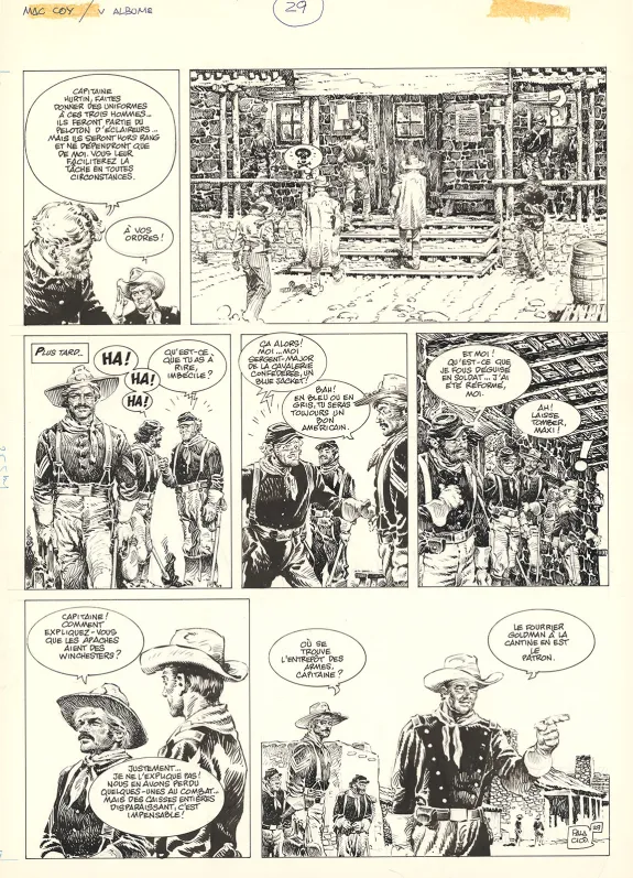 Black and white original page, Mac Coy, Wanted Mac Coy (T.5), Antonio Hernandez Palacios