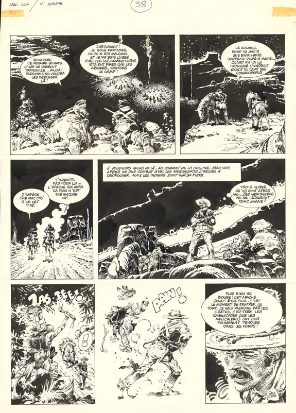 Black and white original page, Mac Coy, Wanted Mac Coy (T.5), Antonio Hernandez Palacios