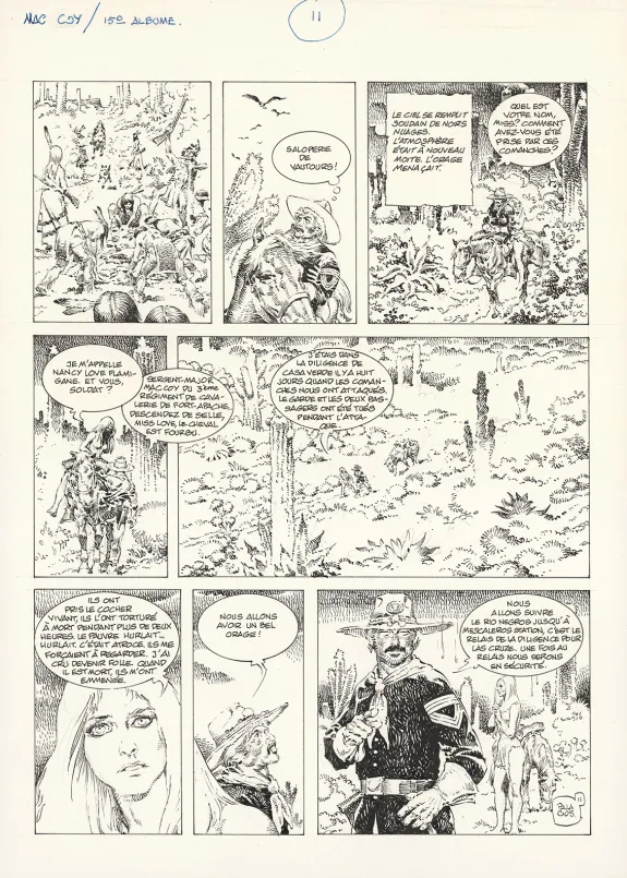 Planche noir et blanc, Mac Coy, Mescaleros Station (T.15), Antonio Hernandez Palacios