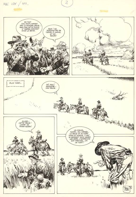 Planche noir et blanc, Mac Coy, Little Big Horn (T.8), Antonio Hernandez Palacios