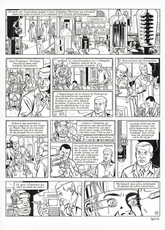 Planche noir et blanc, Blake et Mortimer, Huit heures à Berlin (T.29), Antoine Aubin