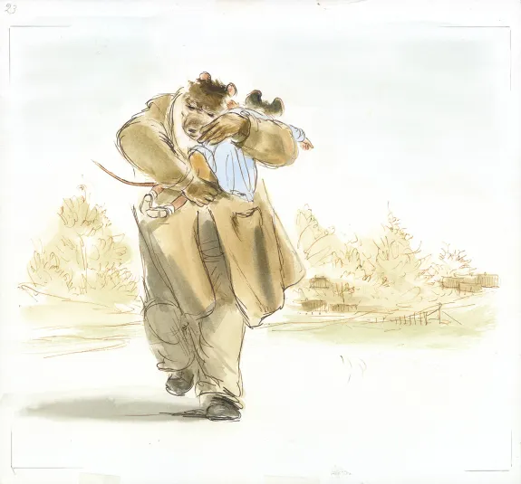 Colored illustration, Ernest et Célestine, Le Labyrinthe, Gabrielle Vincent