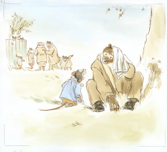 Colored illustration, Ernest et Célestine, Le Labyrinthe, Gabrielle Vincent