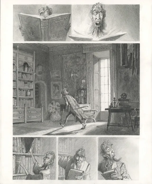 Black and white original page, Don Quichotte de la Manche, Paul & Gaëtan Brizzi