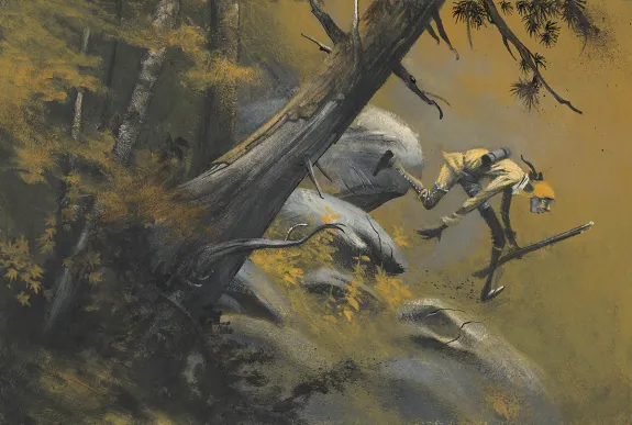 Illustration couleur, Le dernier des Mohicans,  Cromwell
