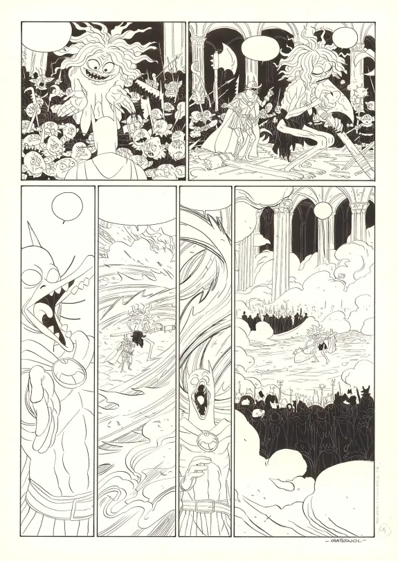 Planche noir et blanc, Donjon Monsters, Un héritage trompeur (T.17), Bertrand Gatignol