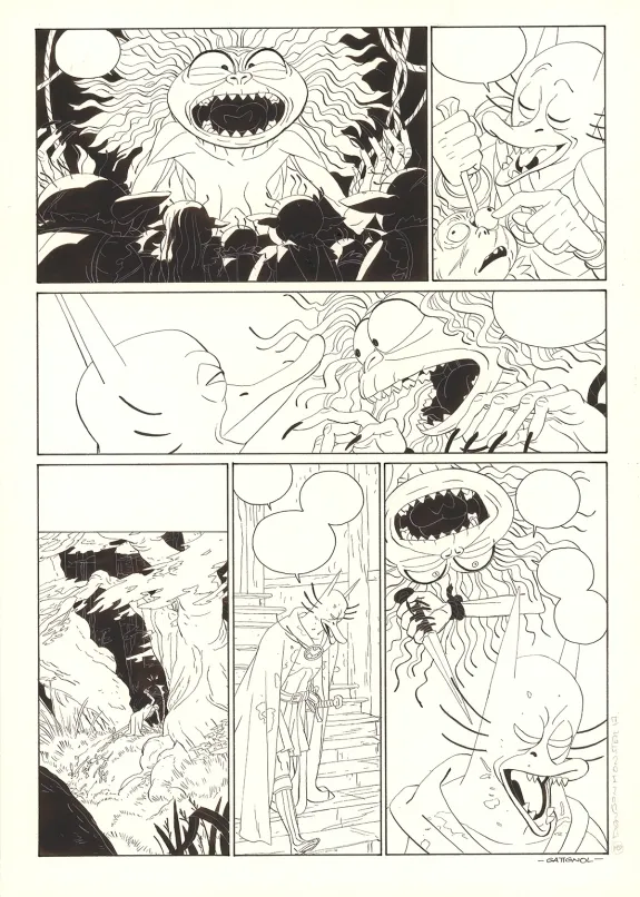 Black and white original page, Donjon Monsters, Un héritage trompeur (T.17), Bertrand Gatignol