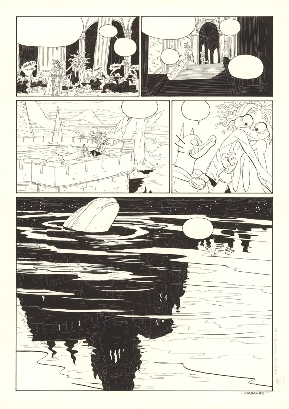 Black and white original page, Donjon Monsters, Un héritage trompeur (T.17), Bertrand Gatignol