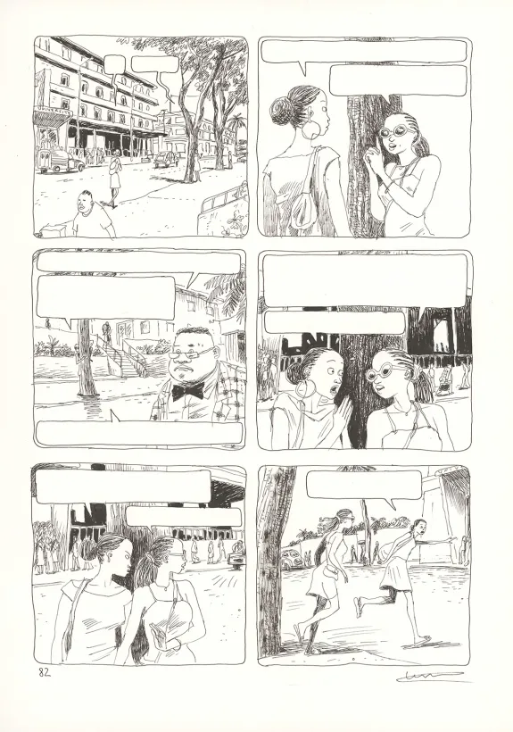 Planche noir et blanc, Aya de Yopougon, Volume 4 (T.4), Clément Oubrerie
