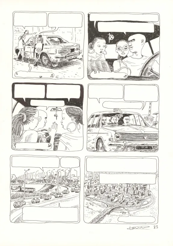 Black and white original page, Aya de Yopougon, Volume 4 (T.4), Clément Oubrerie