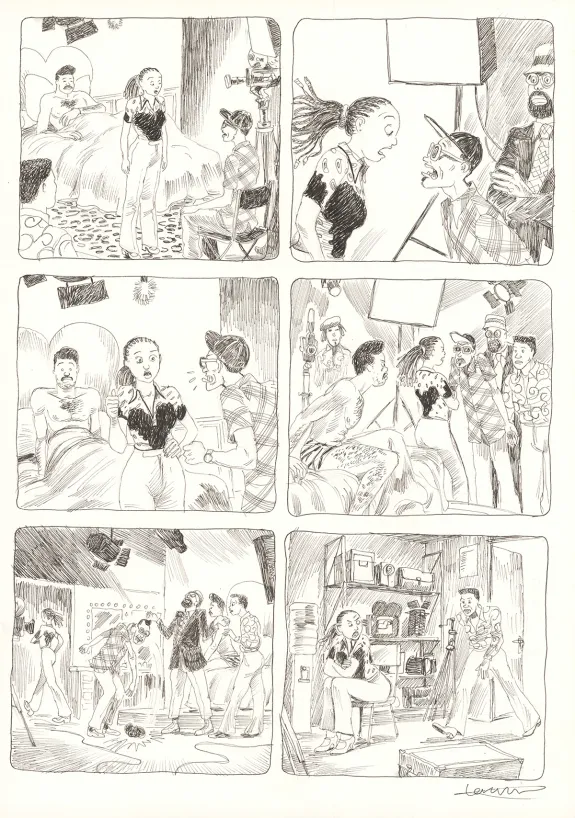 Black and white original page, Aya de Yopougon, Volume 7 (T.7), Clément Oubrerie