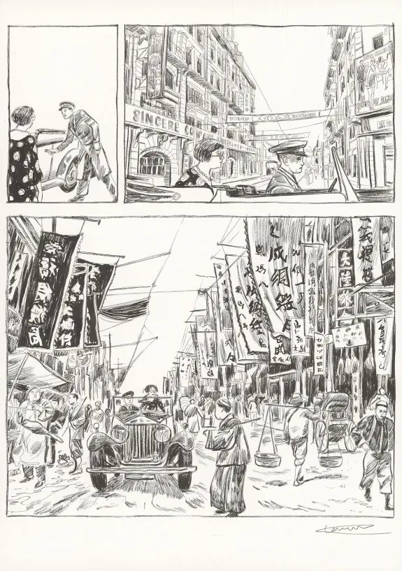 Black and white original page, À mains nues, Tome 2 (T.2), Clément Oubrerie